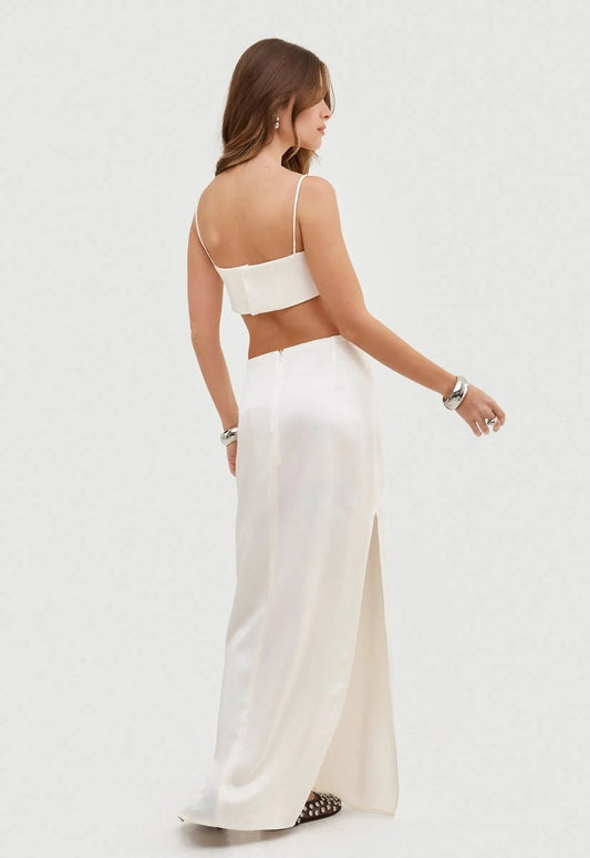 Vestido Longo Mia - Off White - Bonne Soirée