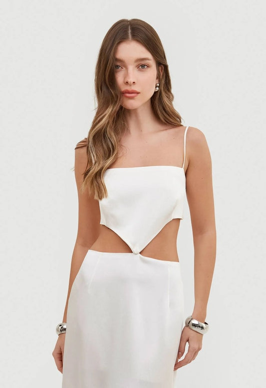 Vestido Longo Mia - Off White - Bonne Soirée