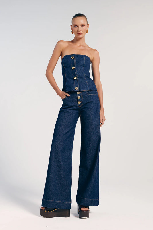 Calça Jeans Wide Leg Bardot - Bonne Soirée