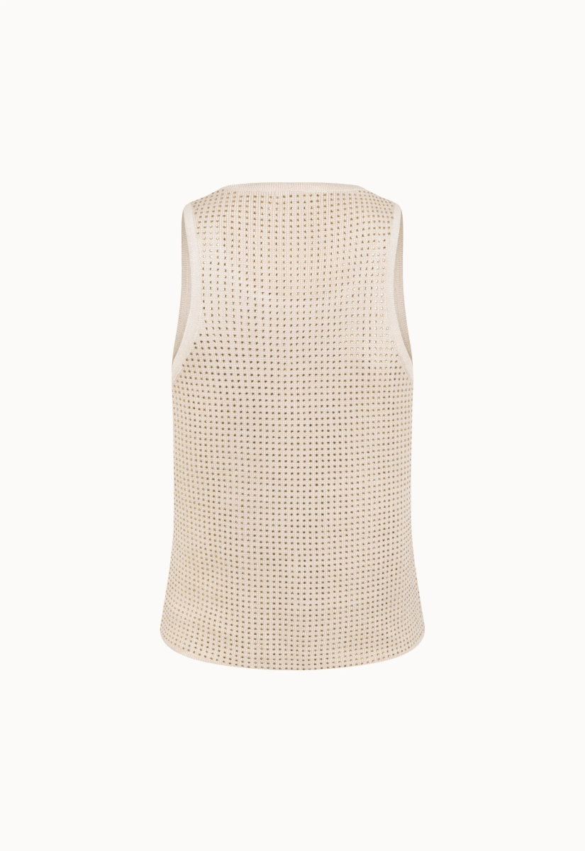 Regata Tricot Cristais Isabela - Bege - Bonne Soirée