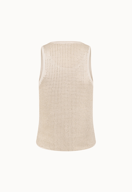 Regata Tricot Cristais Isabela - Bege - Bonne Soirée