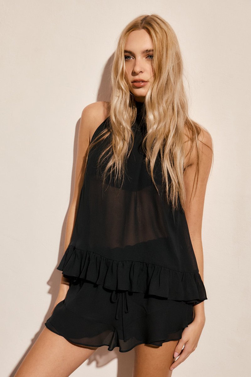 Blusa Lilou Preto Liso - Bonne Soirée