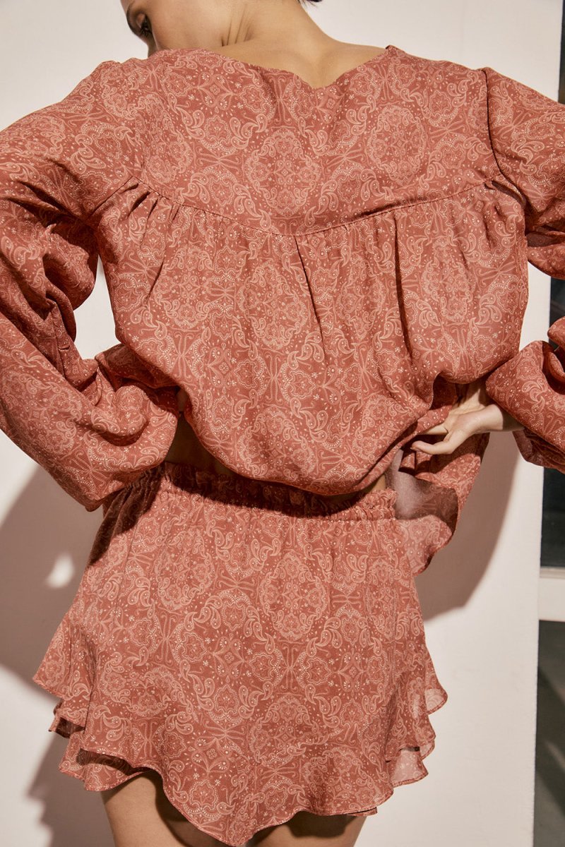 Shorts Lilou Paisley Terracota - Bonne Soirée