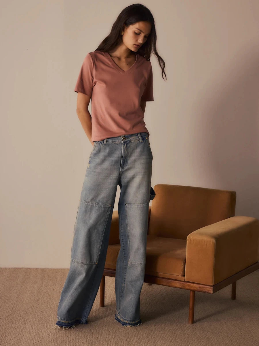 Calça Wide leg Clara Jeans - Bonne Soirée