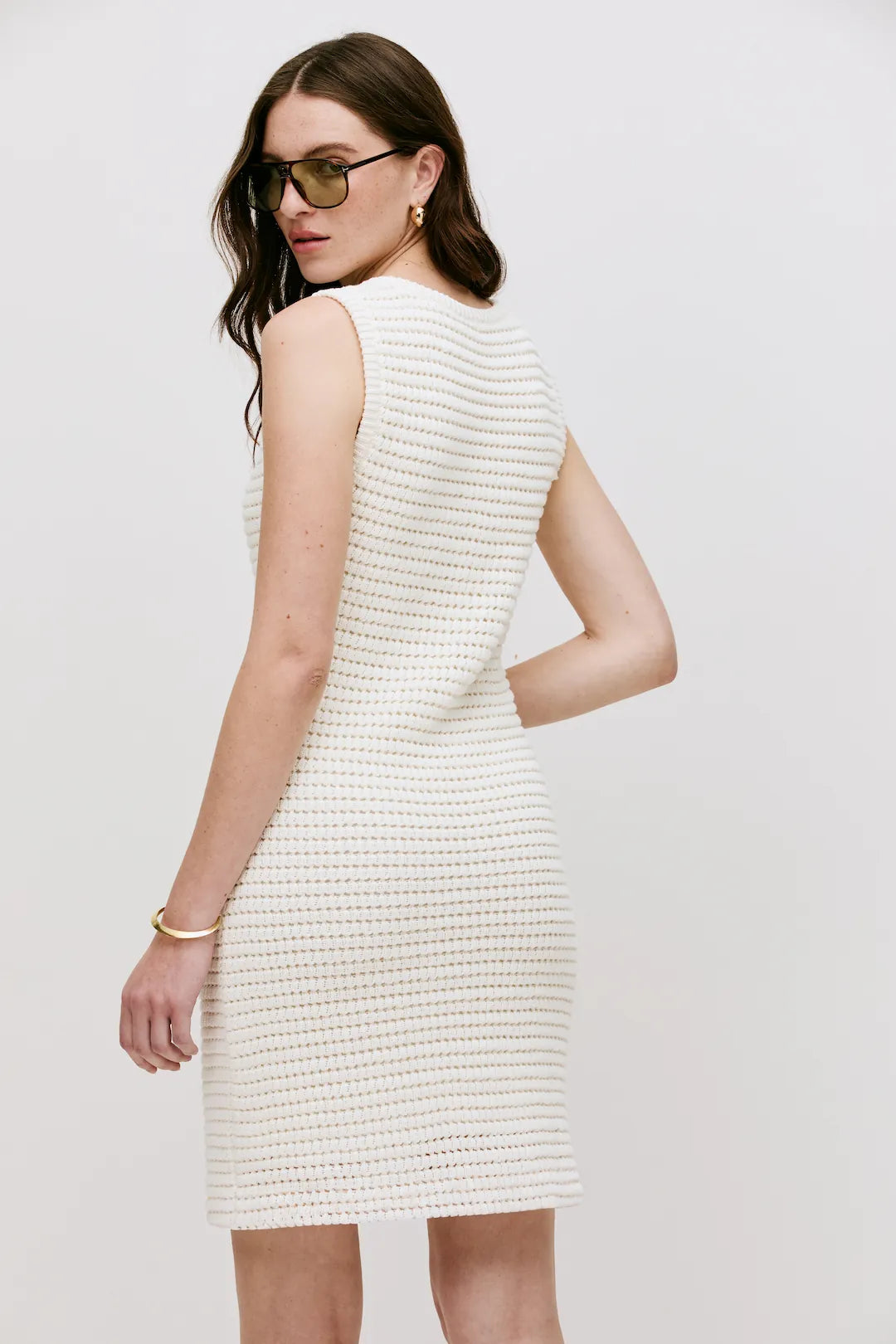 Vestido Helene Tricot Off - White - Bonne Soirée