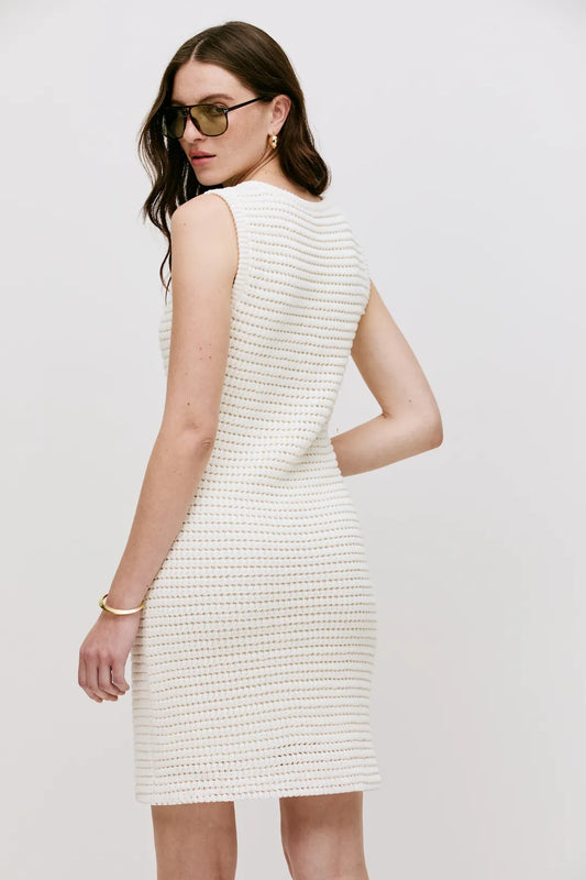 Vestido Helene Tricot Off - White - Bonne Soirée