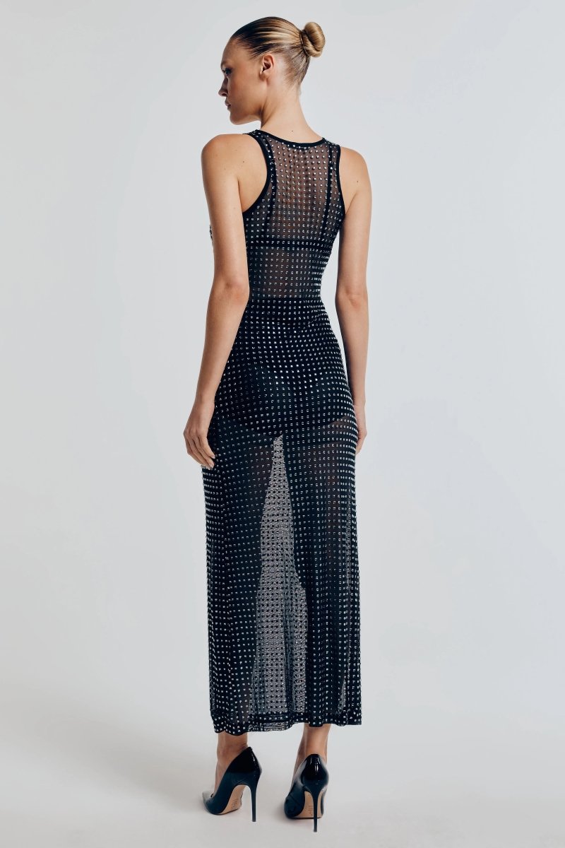 Vestido Cristais Longo Manhattan - Preto - Bonne Soirée