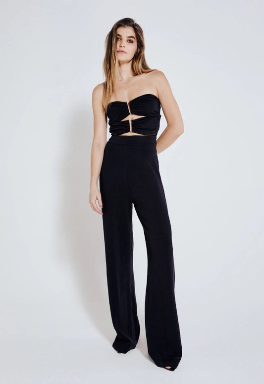 Macacão Jersey Bianca - Preto - Bonne Soirée