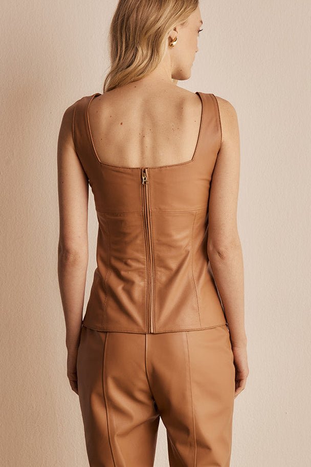 Blusa Peplum Elle Couro Amêndoa - Bonne Soirée