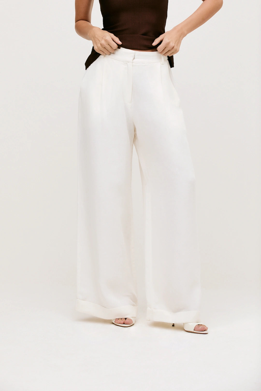 Calça Linho Off White Wide Leg Gabriela - Bonne Soirée
