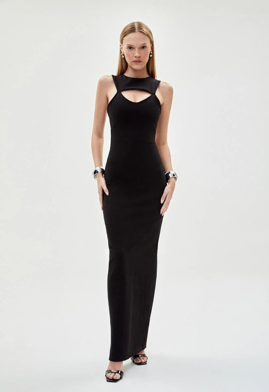 Vestido Longo Recortes Élise - Bonne Soirée