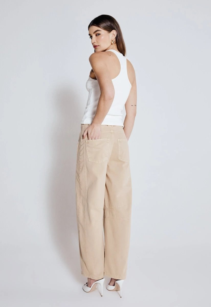 Calça Sarja Barrel Beatriz - Bege - Bonne Soirée
