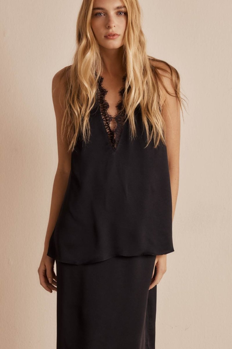 Blusa Bruni Crepe Preto - Bonne Soirée