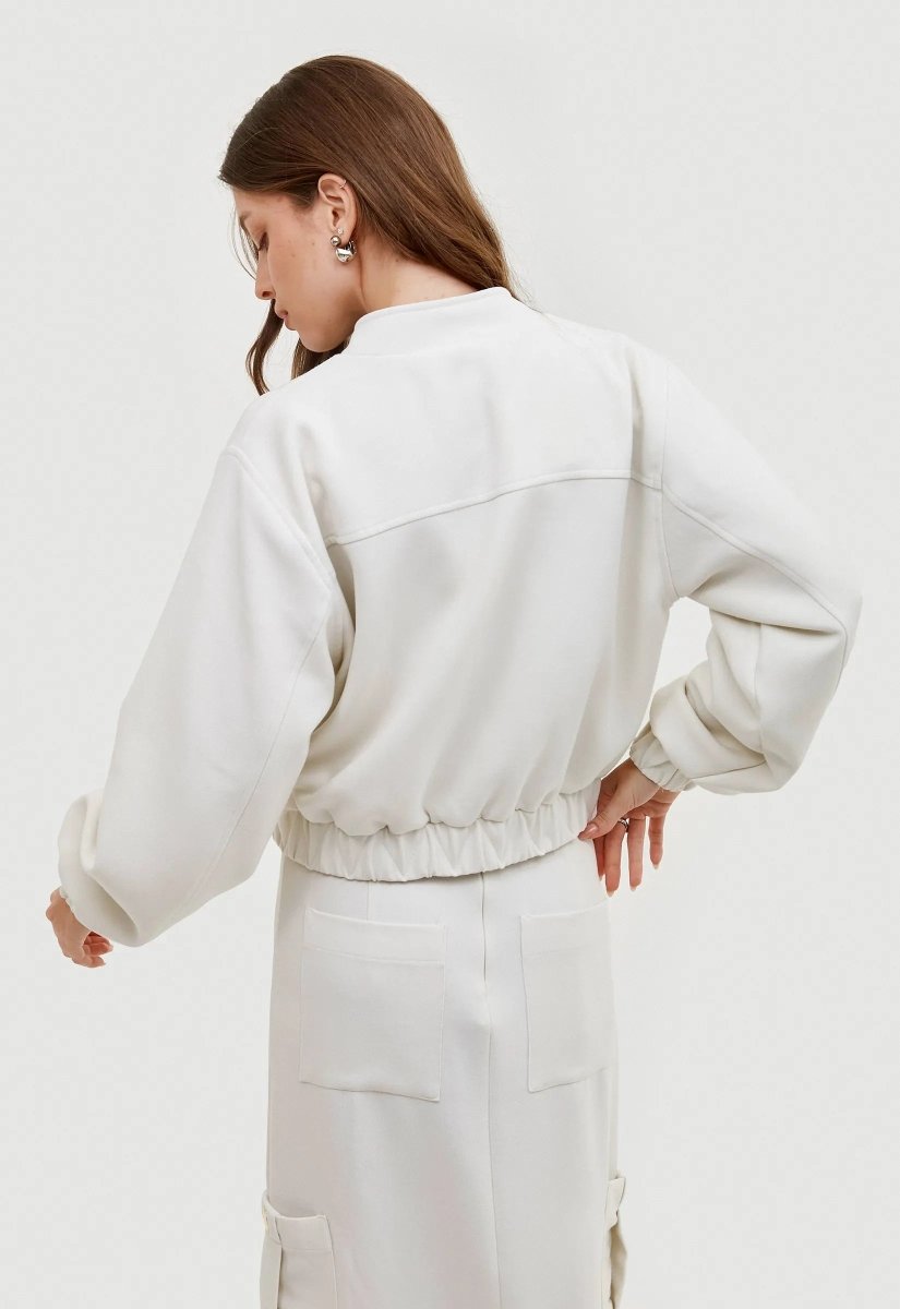 Jaqueta Bomber Gabrielle - Off White - Bonne Soirée