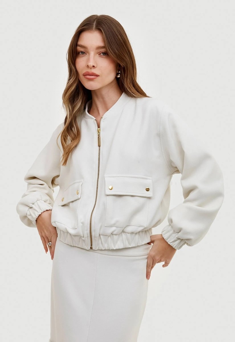 Jaqueta Bomber Gabrielle - Off White - Bonne Soirée