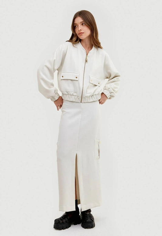 Saia Midi Gabrielle - Off White - Bonne Soirée