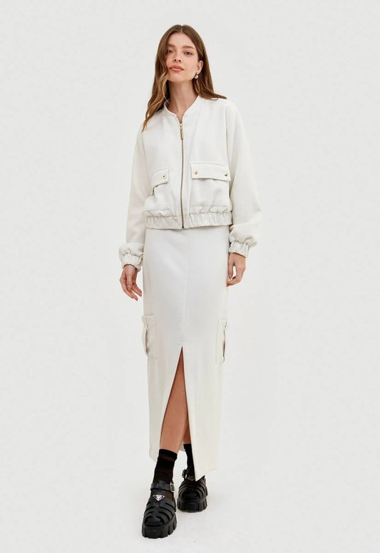 Saia Midi Gabrielle - Off White - Bonne Soirée