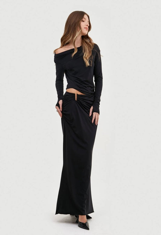 Blusa Fluity Nádia - Preto - Bonne Soirée