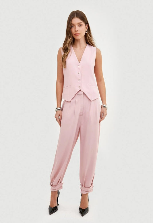 Calça Crepe Cenoura Léa - Rosa - Bonne Soirée