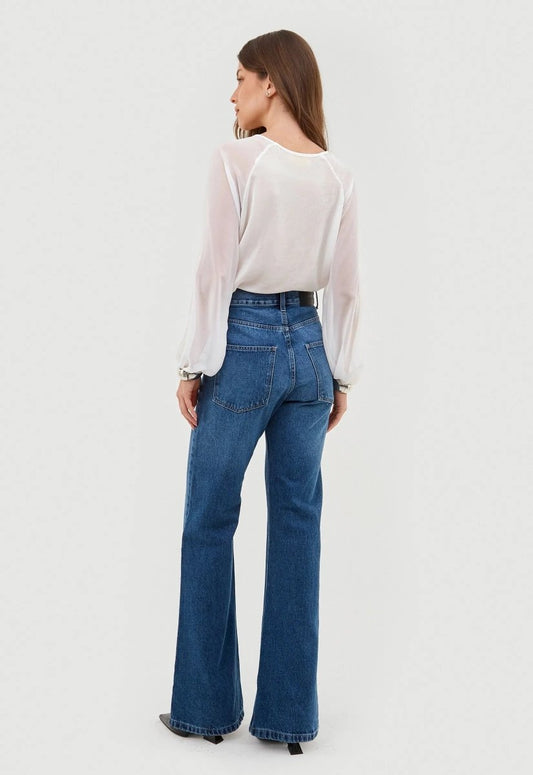 Blusa Maitê Veludo de Seda - Off White - Bonne Soirée