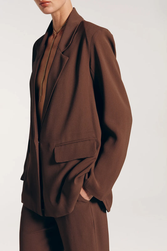 Blazer Alfaiataria Marrom Mocha - Bonne Soirée