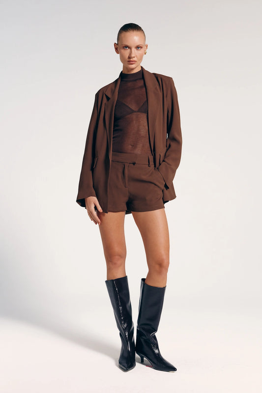 Shorts Alfaiataria Mocha - Bonne Soirée