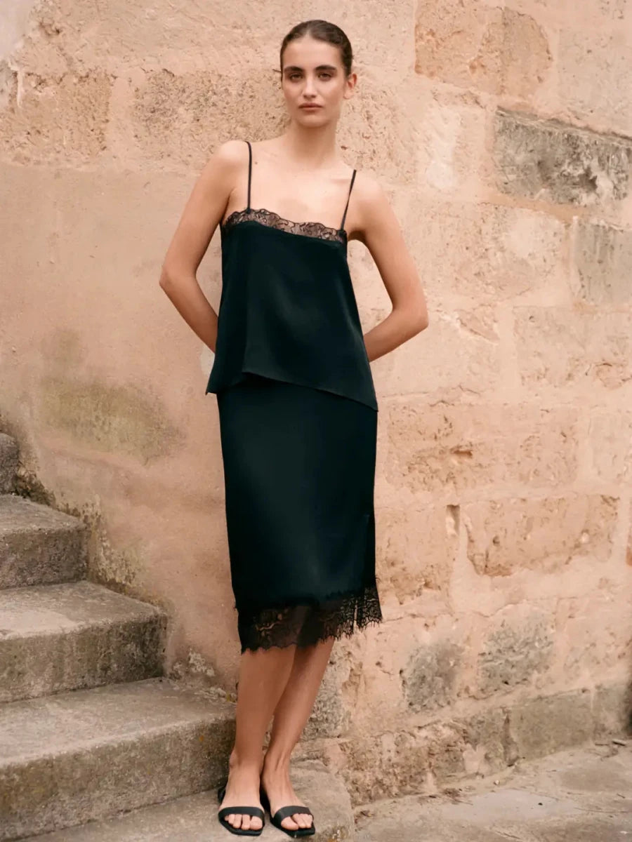 Saia Jolie Renda Preto - Bonne Soirée