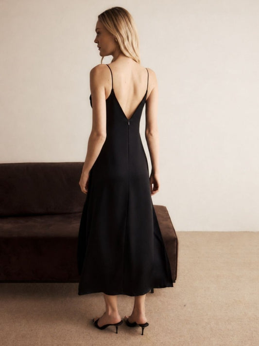 Vestido Alanis Crepe Preto - Bonne Soirée