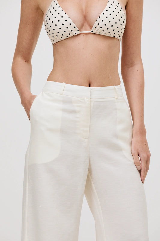 Calça Sophie Linho Vanilla - Bonne Soirée