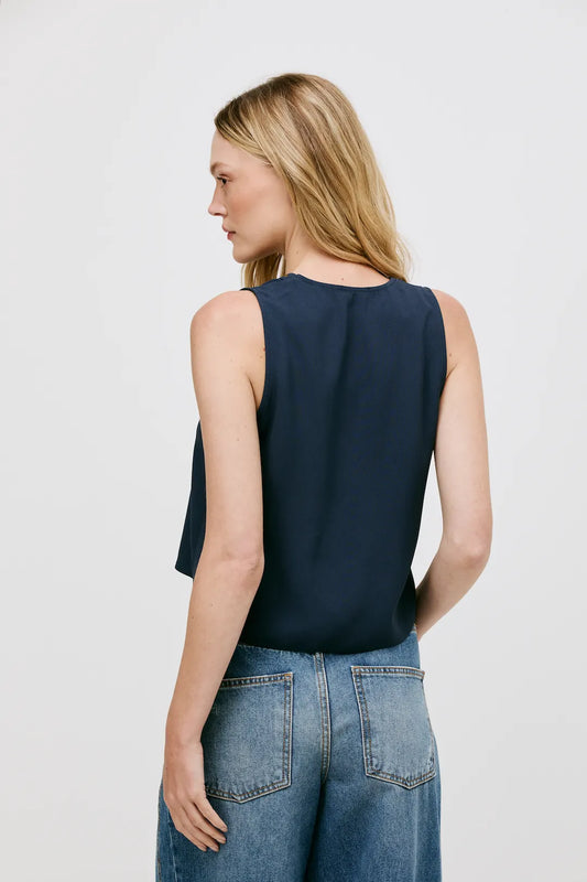 Blusa Ivy Alfaiataria Azul Marinho - Bonne Soirée