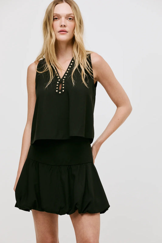 Blusa Ivy Alfaiataria Preto - Bonne Soirée