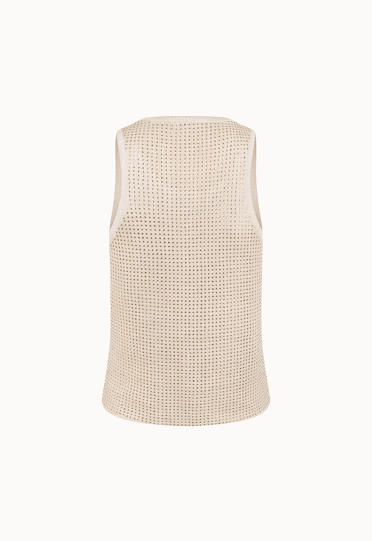 Regata Tricot Cristais Isabela - Bege