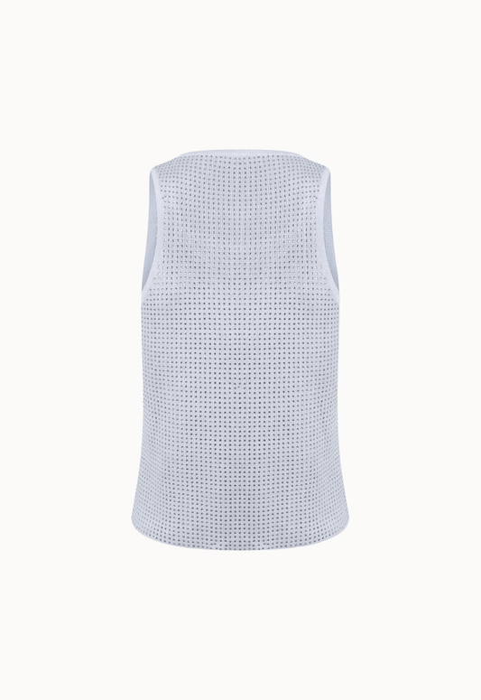 Regata Tricot Cristais Isabela - Cinza Claro