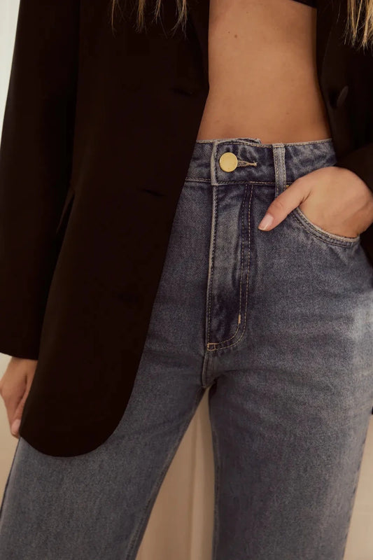 Calça Jane Jeans Azul Médio - Bonne Soirée