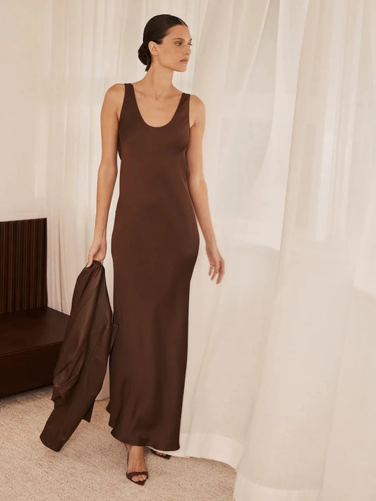 Vestido Angelina Marrom - Bonne Soirée