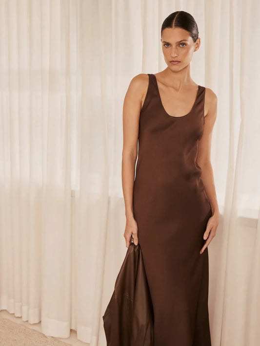 Vestido Angelina Marrom - Bonne Soirée