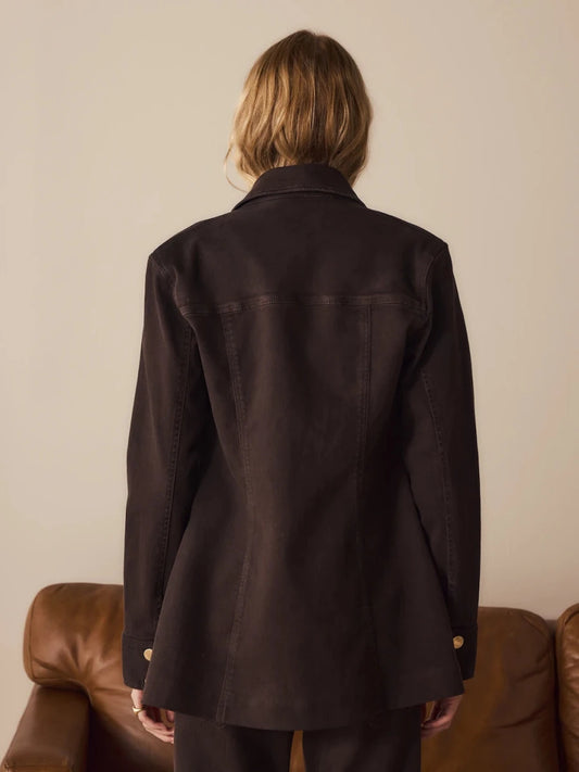 PRÉ VENDA | Jaqueta Sarja Beatrice Marrom (envios a partir de 10/04) - Bonne Soirée