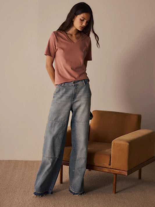 Calça Wide leg Clara Jeans - Bonne Soirée