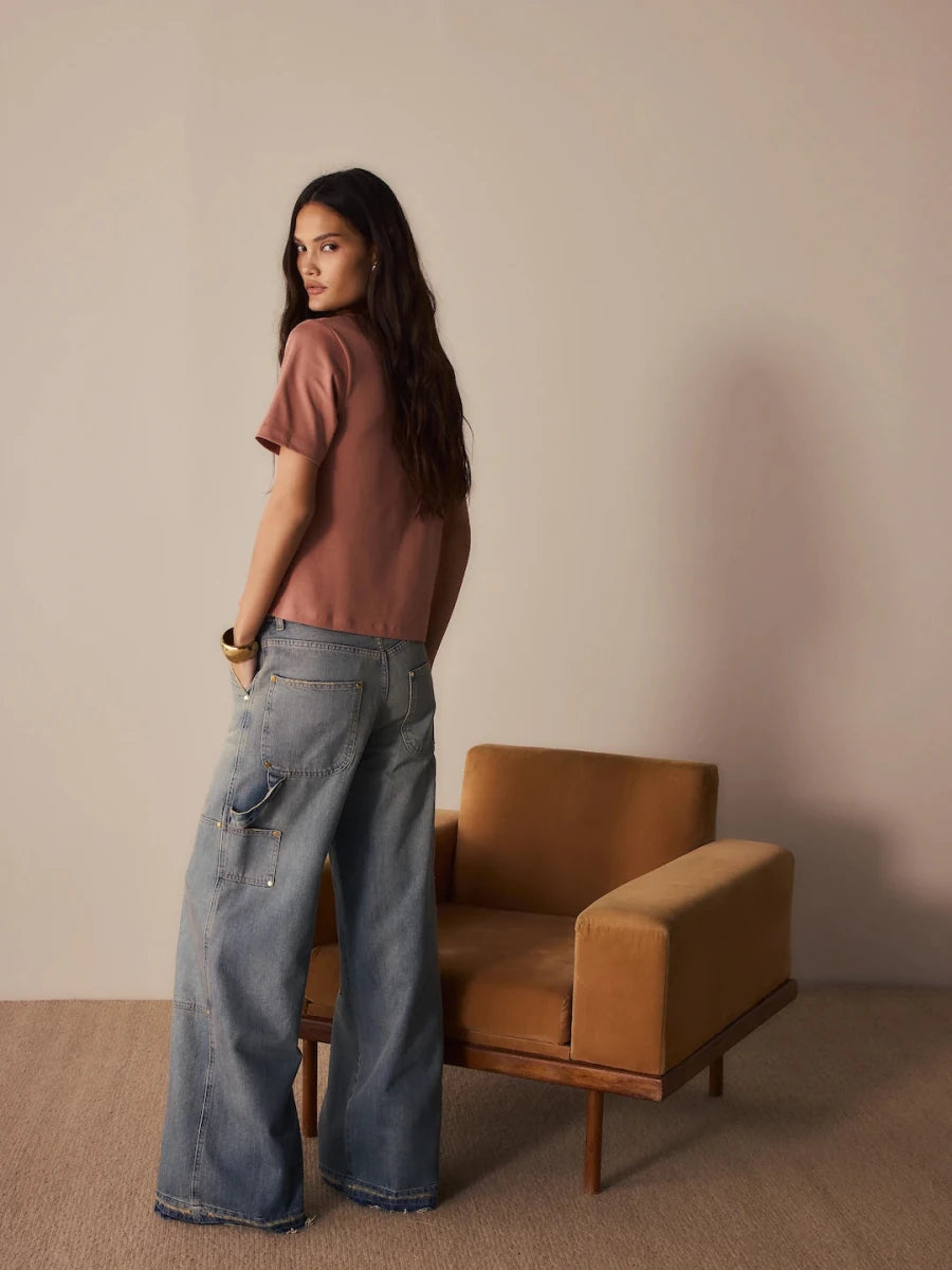 Calça Wide leg Clara Jeans - Bonne Soirée