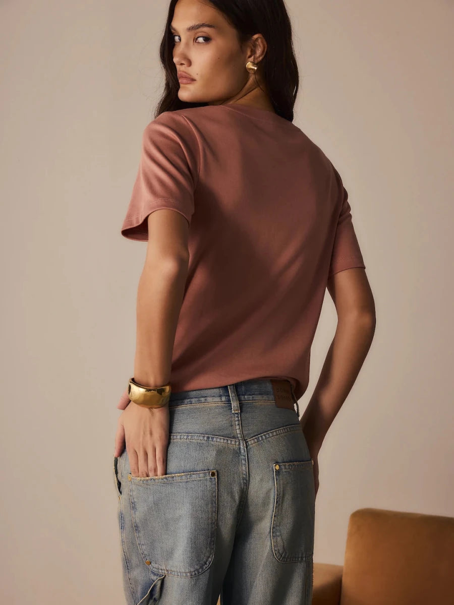 T-shirt Charlote Pima Mocha - Bonne Soirée