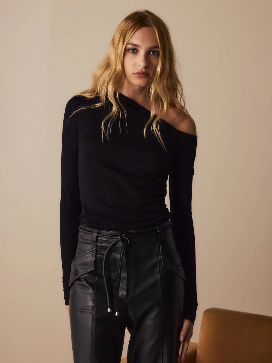 Blusa Georgia Malha Preto - Bonne Soirée