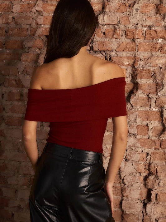 Blusa Livia Malha Vinho - Bonne Soirée