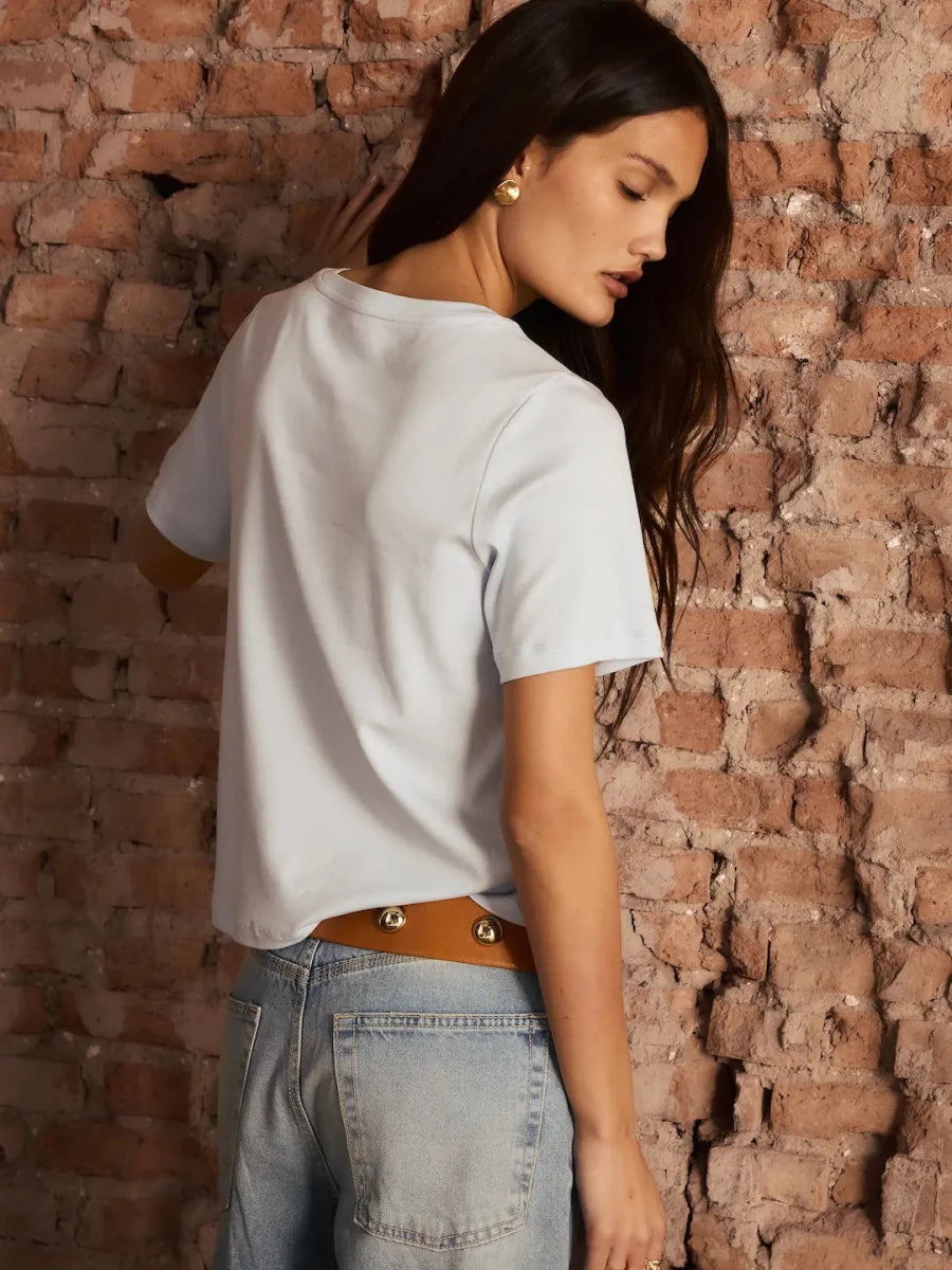 T-shirt Olívia Pima Azul - Bonne Soirée