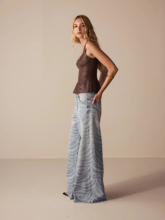 Calça Jeans Alix Zebra - Bonne Soirée