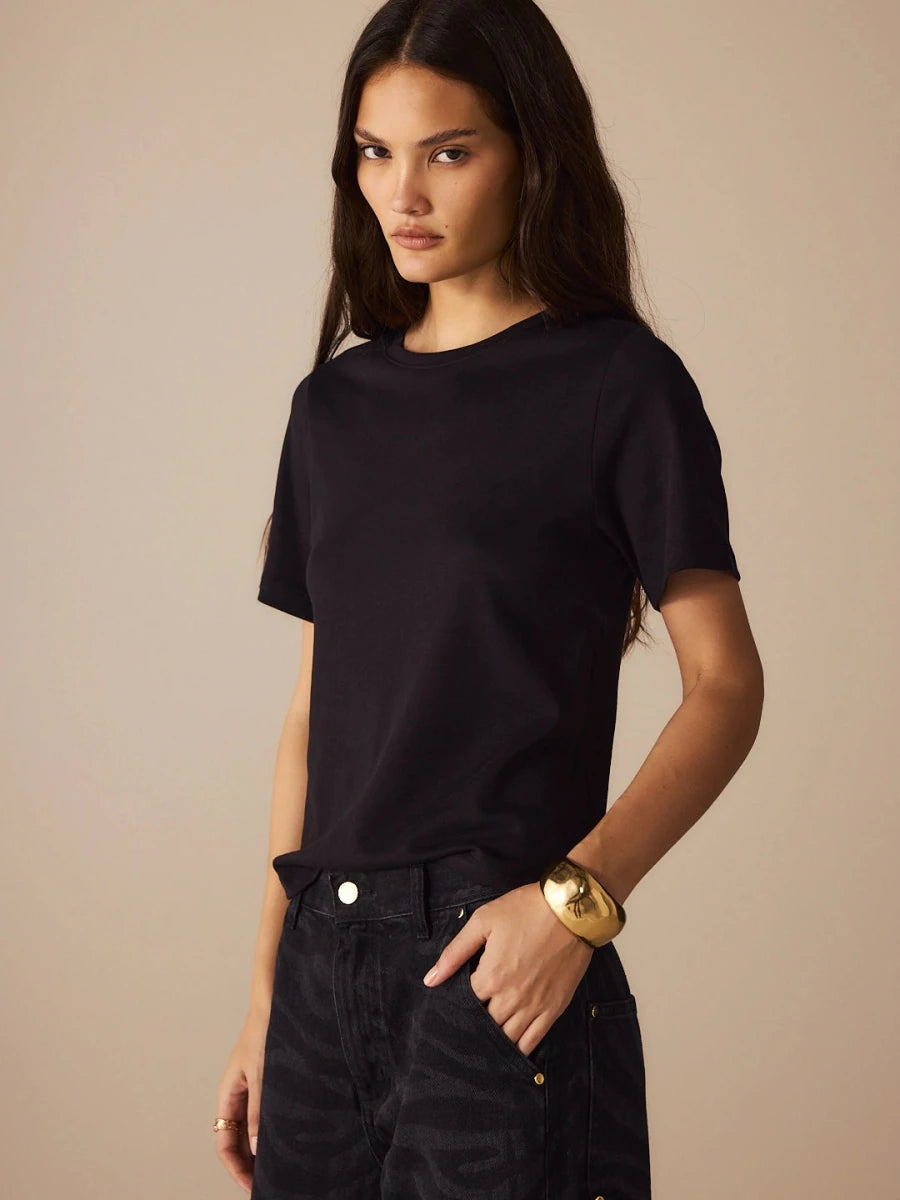 T-shirt Olívia Pima Preta - Bonne Soirée