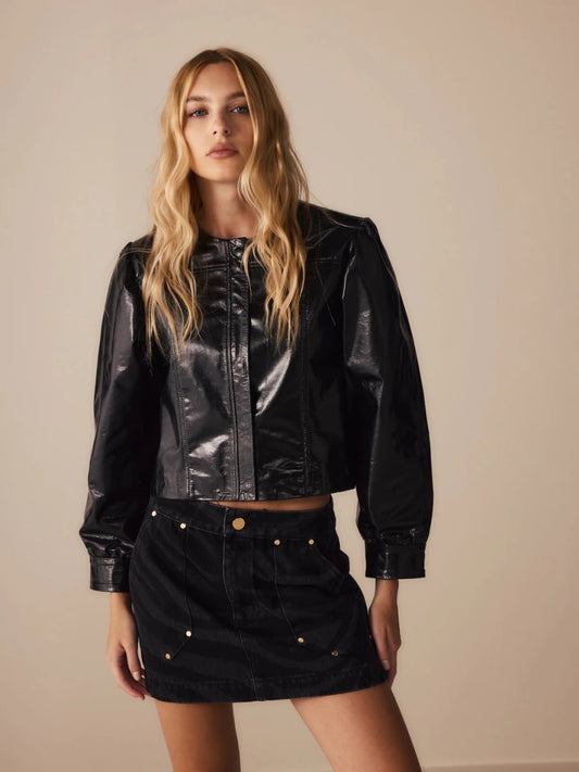 Jaquete Belle Couro Preto - Bonne Soirée
