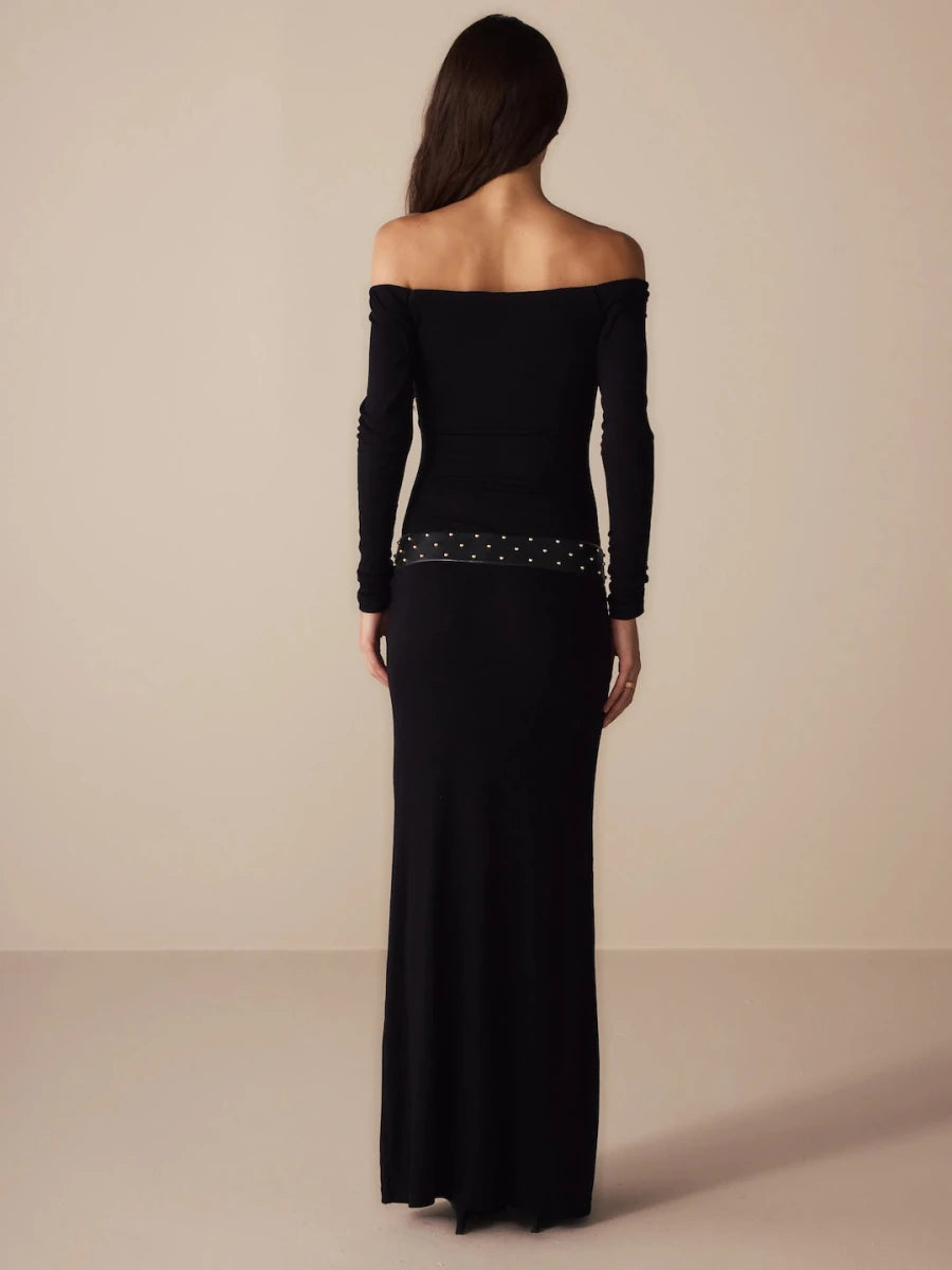 Vestido Lia Malha Preto - Bonne Soirée
