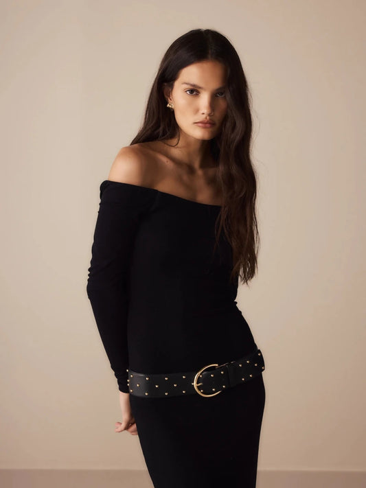 Vestido Lia Malha Preto - Bonne Soirée