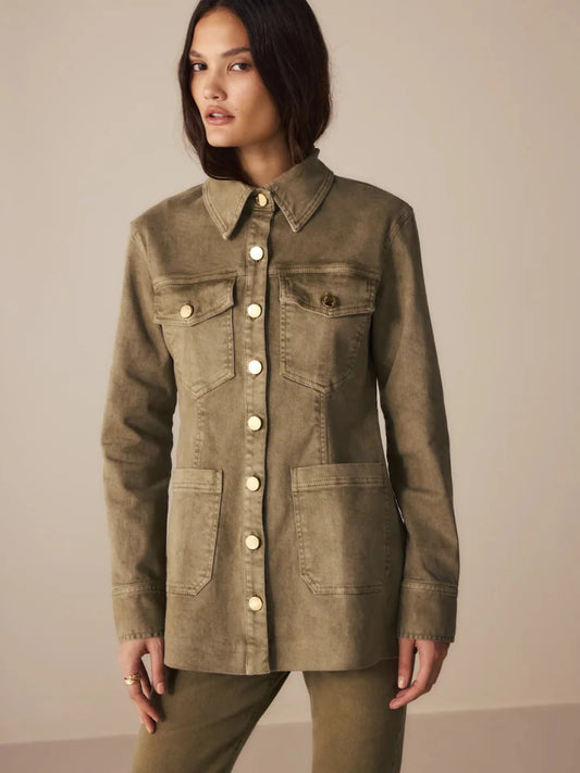 PRÉ VENDA | Jaqueta Sarja Beatrice Verde Militar (envios a partir de 10/04) - Bonne Soirée