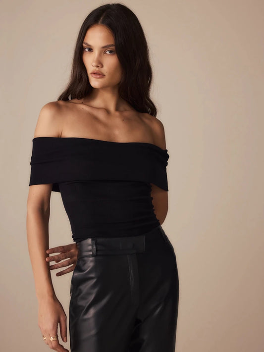 Blusa Livia Malha Preta - Bonne Soirée